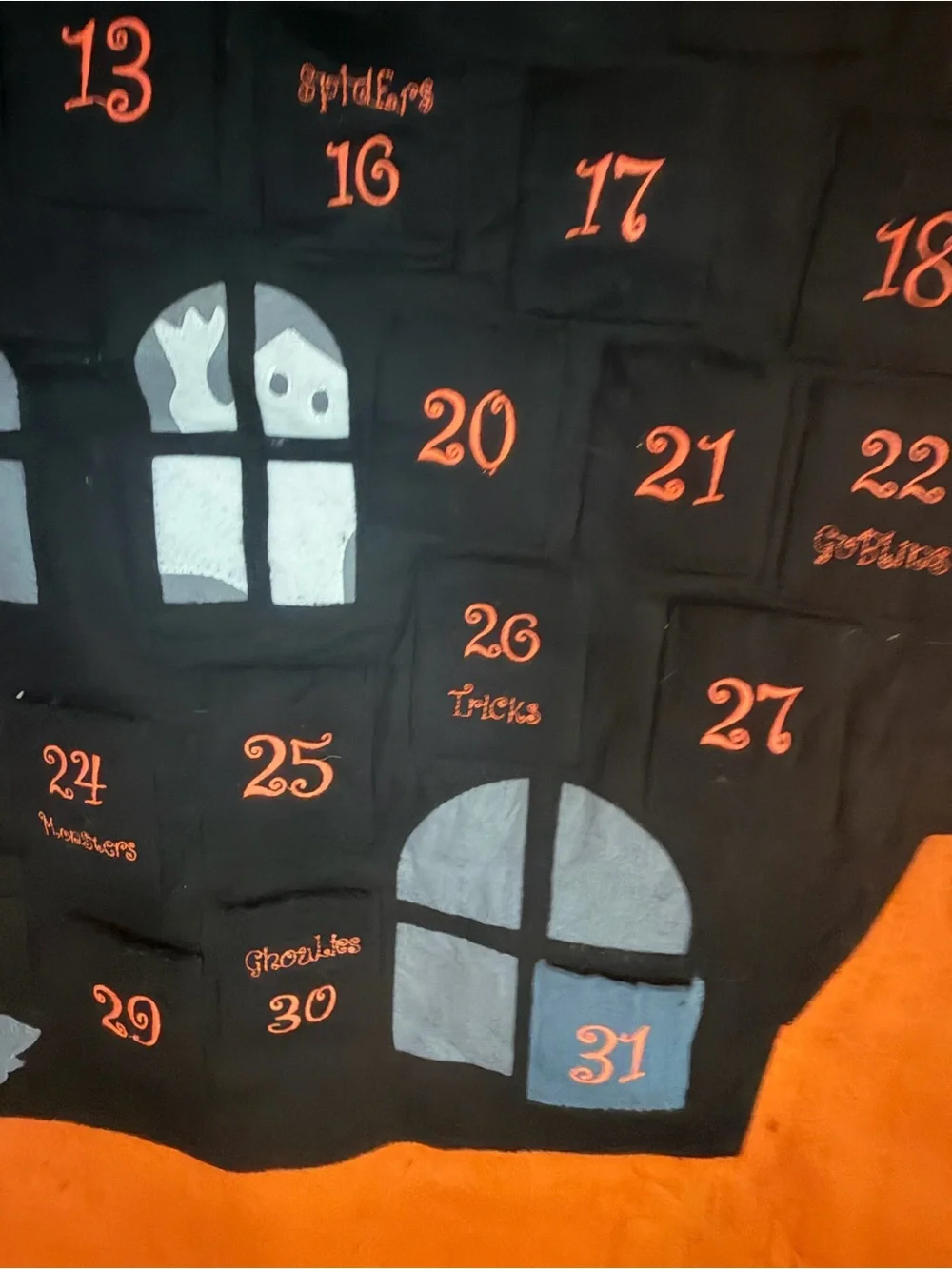 Pottery Barn Kids Halloween Haunted House Advent Calendar - Orange and Black